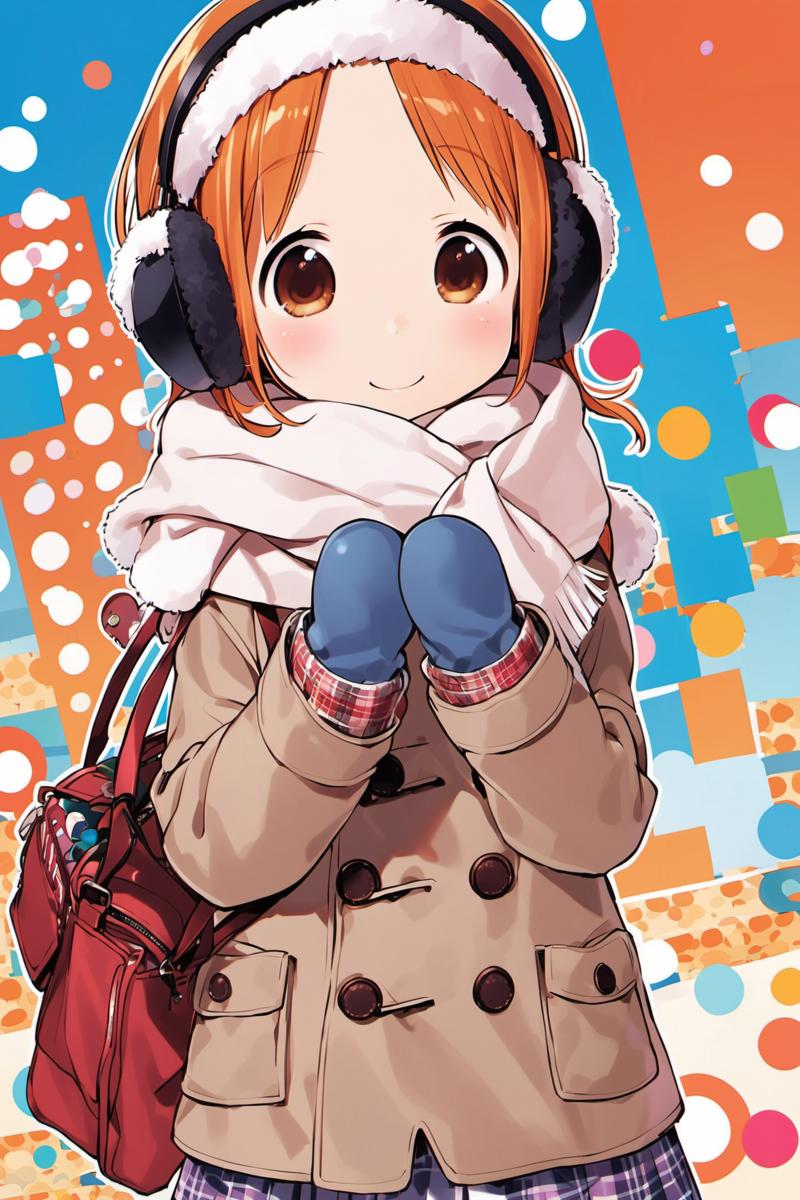 25721-2540330179-Miu Matsuoka,solo,mittens,1girl,earmuffs,scarf,bag,orange hair,brown eyes,smile,winter clothes,gloves,child,_lora_Ichigo Mashima.png